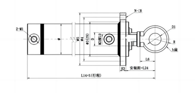 Endeflangeforbindelse Hydraulisk aktuatoroliecylindre